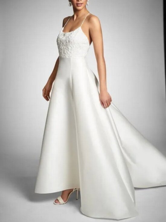 Sachin + Babi Dresses & Skirts - Sachin & Babi Off White Belinda Floral Embellished Mikado Gown